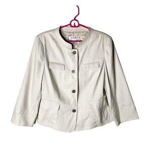 11. Judith Hart Womens Sz 14 Beige Tan Jacket Blazer Business Linen Blend